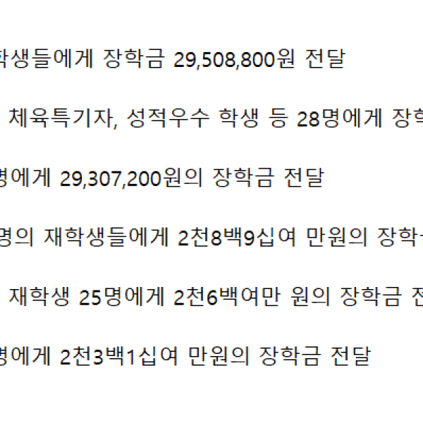 2008년 - 2013년 - 장학활동